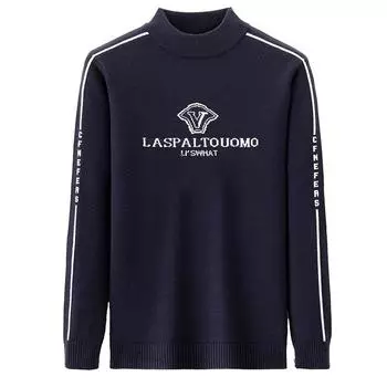 Новые осенние мужские утолщенные вязаные свитера, модные рубашки с длинными рукавами, свитера-пуловеры для мужчин среднего возраста M