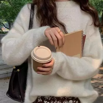 Новые осенние повседневные свитера с длинным рукавом, женские модные однотонные элегантные зимние вязаные свитера с круглым вырезом, женские облегающие мягкие теплые джемперы 25559 One Size розовый