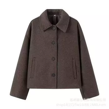 Новые осенние товары, женская одежда, европейский и американский стиль, французский дизайн, модный и повседневный стиль, универсальное шерстяное короткое пальто S