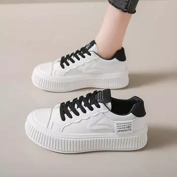 Новые осенние туфли на плоской подошве с круглым носком для девочек, кроссовки в студенческом стиле, верхняя одежда, модные повседневные белые туфли для тренировок 36