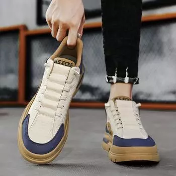 Новые осенние туфли на толстой подошве, увеличивающие рост, для мужчин, спортивная нескользящая обувь 39