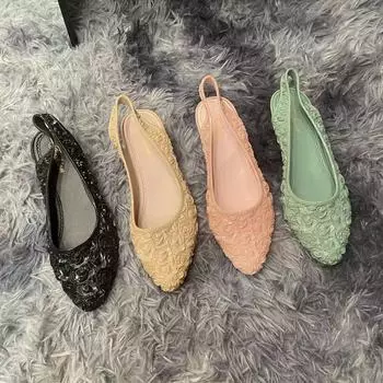 Новые остроносые женские туфли корейской версии, модные легкие туфли-лодочки в стиле феи, однотонные женские туфли на танкетке с одной педалью 36 розовый