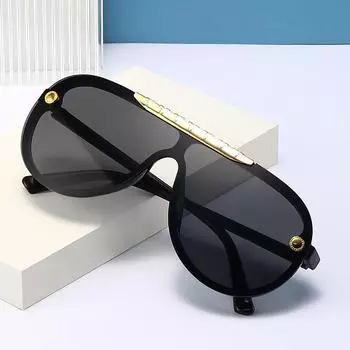 Новые овальные бежевые металлические металлические модные солнцезащитные очки, универсальные солнцезащитные очки в корейском стиле, уличные модные солнцезащитные очки