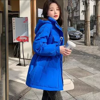 Новые парки женские зимние куртки с капюшоном толстые теплые хлопковые подбитые парки повседневные базовые пальто женские зимние пальто верхняя одежда M 45-55kg розовый