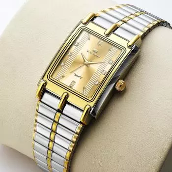 Новые парные часы, модные часы с браслетом из нержавеющей стали, унисекс, кварцевые часы, женские, простые, модные, деловые, мужские и женские, повседневные часы Men’s Quartz Watches чёрный