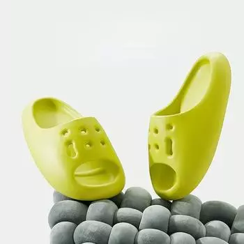 Новые парные летние тапочки для женщин, домашние тапочки, удобные брендовые сандалии на платформе, мужские нескользящие тапочки для ванной 35-36 зелёный