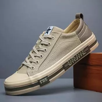 Новые парусиновые туфли для вождения, мужские туфли из вулканизированного парусинового материала на шнуровке, мужские дизайнерские мокасины на плоской подошве, нескользящие повседневные кроссовки для мужчин 2024 38 зелёный