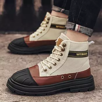 Новые парусиновые туфли Мужские высокие рабочие износостойкие ботинки Martin Дышащие рабочие ботинки для улицы 39
