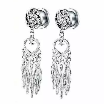 Новые перья Ловец снов в стиле ретро, висячие беруши, туннель для плоти, расширитель 8-25 мм 8mm