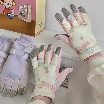 Новые перчатки для катания на лыжах женские ветрозащитные водонепроницаемые теплая одежда зимние уличные горные женские зимние варежки спортивные лыжные перчатки