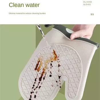 Новые перчатки из силикона и хлопка, двухслойные перчатки из саржи для микроволновой печи, кухонные перчатки для выпечки, теплоизоляционные перчатки, прихватки для духовки
