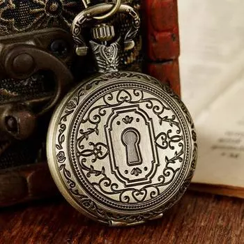 Новые персональные ретро классические раскладные мужские и женские универсальные кварцевые большие карманные часы-подвеска