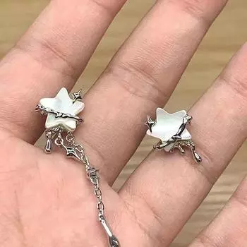 Новые персонализированные универсальные изысканные асимметричные серьги со звездами и ракушками для женщин