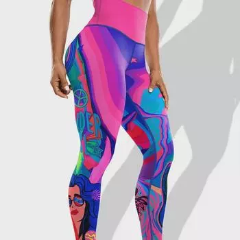 Новые персонализированные высокоэластичные брюки для йоги из трансграничных материалов для бега, езды на велосипеде и занятий фитнесом на открытом воздухе Extra Large