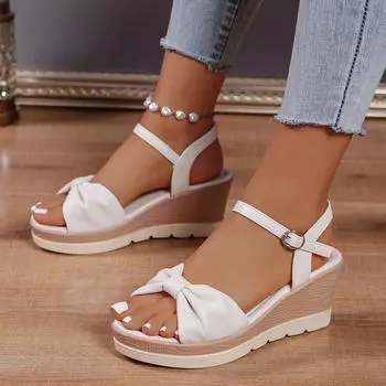 Новые пикантные римские туфли, женские сандалии на танкетке с открытым носком и толстой подошвой, летние модные повседневные элегантные модные туфли на высоком каблуке, НЕТ:536 35