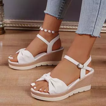 Новые пикантные римские туфли, женские сандалии на танкетке с открытым носком и толстой подошвой, летние модные повседневные элегантные модные туфли на высоком каблуке, НЕТ:536 35