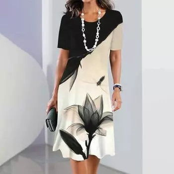 Новые платья с цветочным принтом для женщин, элегантные платья больших размеров, модные женские платья больших размеров 6XL S