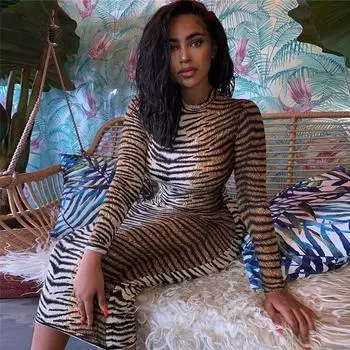 Новые платья с длинным рукавом и юбки миди для женской одежды на весну и осень S