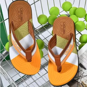 Новые пляжные шлепанцы мужские летние нескользящие повседневные шлепанцы мужские модные сандалии корейская версия мужской модной обуви 39 синий