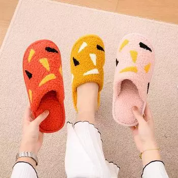 Новые плюшевые хлопковые тапочки для пары, женская домашняя обувь, зимние плюшевые теплые домашние тапочки для мужчин 36-37 красный