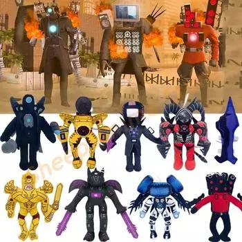 Новые плюшевые игрушки для туалета Skibidi, коллекционные подарки для детей, аниме-фигурка для игры Titan, ТВ-человек, оператор, часы, женщина, плюшевая кукла