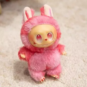 Новые плюшевые игрушки Labubu V3 The Monsters Big Into Energy Series Виниловая плюшевая игрушка Подвеска для сумки Кавайная фигурка Кукла с лицом Брелок Подарок на день рождения 17cm