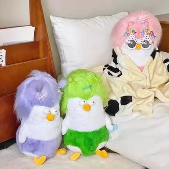 Новые плюшевые игрушки в виде цыпленка из мультфильма Kawaii Afro Head, кукла-цыпленок из аниме, украшение для дома, подушка в виде животного, подарки на день рождения жёлтый