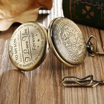 Новые подарки карманные часы медальон шея носить для сына дети классические ретро часы циферблат кварцевые перекидной брелок серебряный