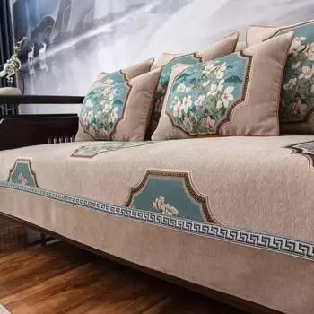 Новые подушки для дивана из жаккарда в китайском стиле из шенилла и универсальные нескользящие чехлы для диванов на все четыре сезона, чехлы для полотенец на спинку 70x70cm 1pcs