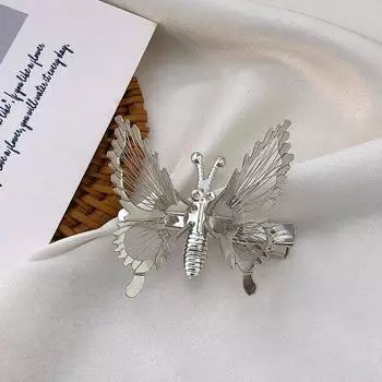 Новые подвижные заколки-бабочки для волос Женская мода Металлическая полая заколка Боковые заколки-принцессы Аксессуары для волос для девочек