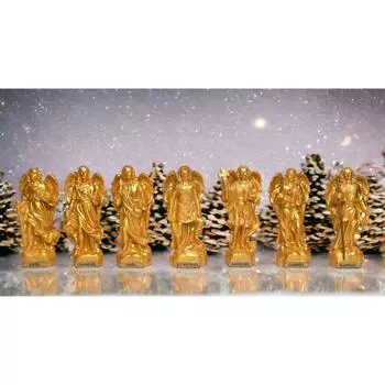 Новые полирезиновые семь архангелов идолы статуи фигурки ангелов чакра ангелы - рейки исцеление маленький (Набор из 7) 4inch