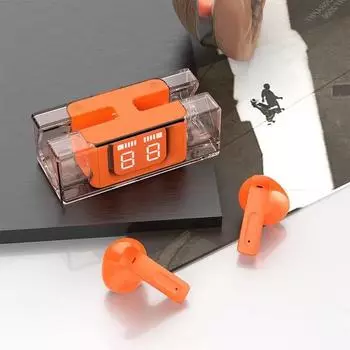 Новые полностью прозрачные наушники Bluetooth 5.3 TWS беспроводные наушники со светодиодным дисплеем спортивные наушники Hi-Fi стерео гарнитура с микрофоном зелёный