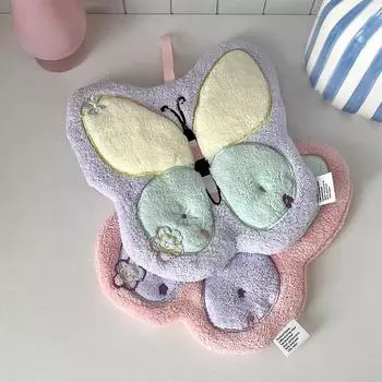 Новые полотенца для рук в форме веера, полотенце для ванной комнаты, подвесные кухонные полотенца для уборки, милый мультяшный носовой платок, тряпка из кораллового флиса