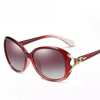Новые поляризованные солнцезащитные очки в круглой оправе для женщин, модные солнцезащитные очки Fox Head, модные солнцезащитные очки с бриллиантами