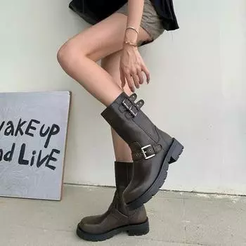 Новые полусапоги женские осенние модные женские ботинки Chelsea Botas Mujer удобные спортивные туфли на платформе и каблуке для женщин 35 чёрный