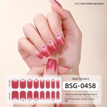 Новые полузастывшие гелевые наклейки для ногтей 3D бронзирующий лак для ногтей клей гелевые наклейки для ногтей полузастывшие наклейки для ногтей BSG-0458