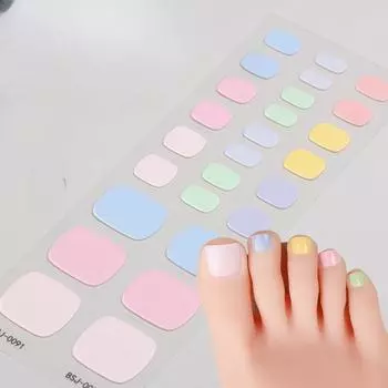 Новые полузастывшие гелевые наклейки на ногти, мерцающий чистый зеленый лук и прыгающие цвета, полузастывшие гелевые наклейки на ногти BSJ-0091