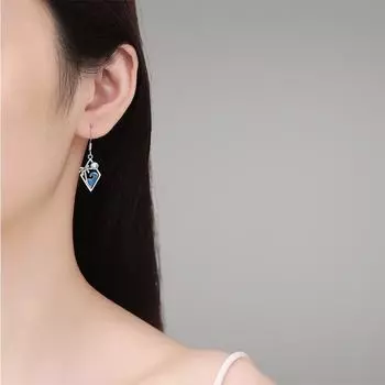 Новые популярные дизайнерские серьги-волны с кокосовым деревом и лунным камнем. Простые и изысканные серьги.