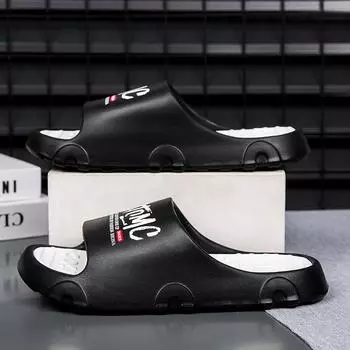 Новые популярные летние мужские сандалии для активного отдыха Eva Высокоэластичные мужские повседневные туфли Модные универсальные мягкие молодежные модные простые мужские сандалии 40 чёрный