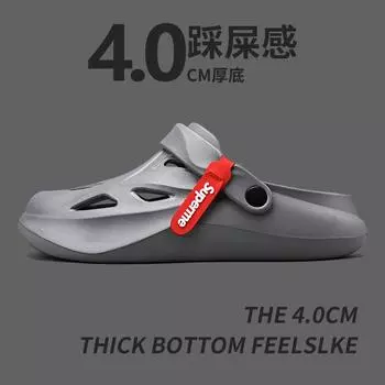 Новые популярные модные туфли на платформе с отверстиями, пляжные тапочки 40-41 чёрный