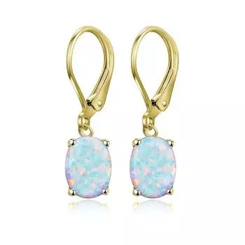 Новые популярные серьги с четырьмя овальными опалами, европейские и американские женские модные аксессуары золотой