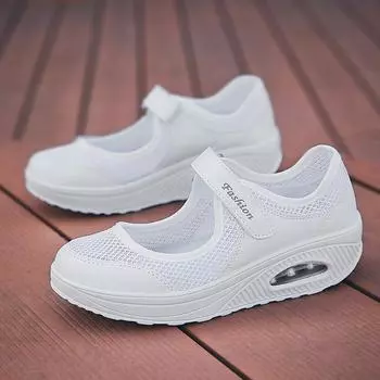 Новые популярные сетчатые качающиеся туфли большого размера, легкие и удобные женские туфли с воздушной подушкой, дышащие туфли 35 чёрный