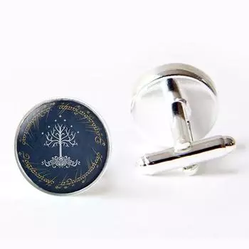 Новые популярные запонки с белым деревом Гондора Lord Of The R, запонки со стеклянным куполом, фото манжеты, подарки для мужчин