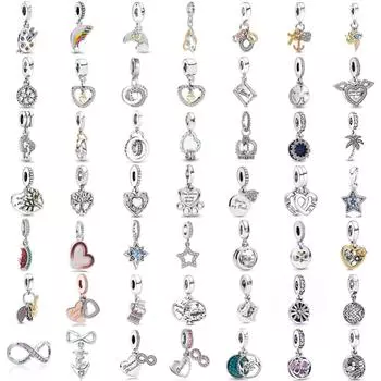 Новые посеребренные бусины S925 с вечным символом дерева жизни, подходящие для браслетов, женских подвесок, ювелирных подарков