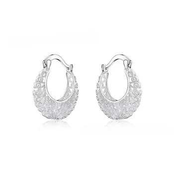 Новые посеребренные полые плетеные цветочные серьги серебряные серьги S925