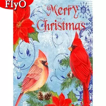 Новые поступления Алмазная вышивка Рождественская алмазная картина Полный квадрат Попугай Животное Мозаика Ручной Работы Подарочный Набор для Поделок Full Round (20X30CM)