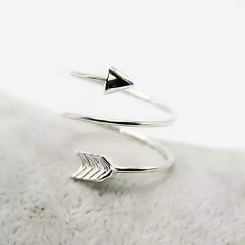 Новые поступления, модные серебряные уникальные регулируемые кольца с покрытием, крутое кольцо на палец со стрелкой, кольцо для влюбленных серебряный