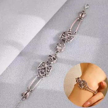 Новые поступления Нишевые ретро-браслеты в готическом темном стиле с двумя скелетами 1 pcs