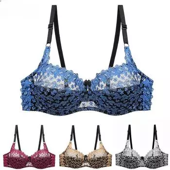 Новые поступления, женский бюстгальтер, кружевное нижнее белье, женское нижнее белье с вышивкой, большие размеры, чашка CD, бюстгальтер для нижнего белья 75C синий