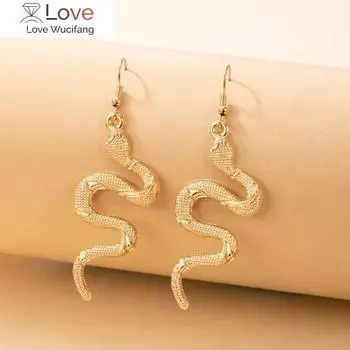 Новые поступления, золотые геометрические серьги-капли в форме змеи для женщин, длинные серьги с жемчугом, панк-модные украшения для девочек